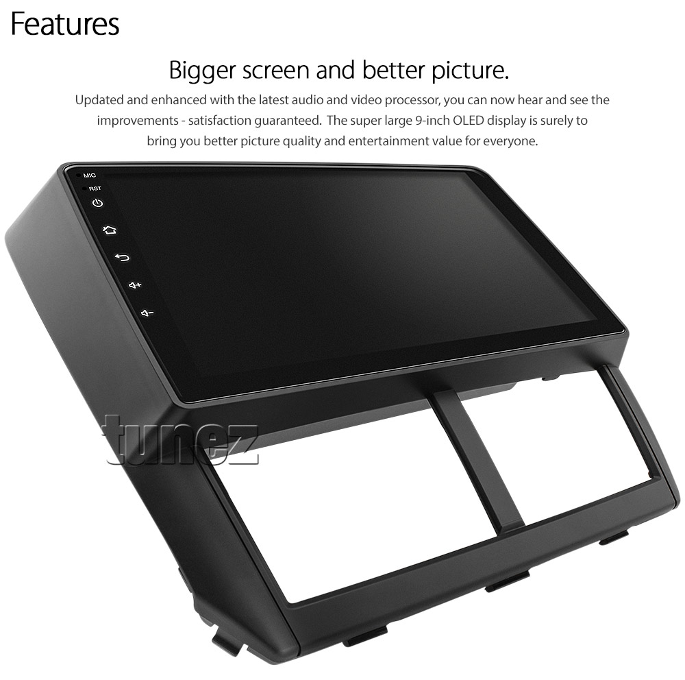 SBR12AND GPS Aftermarket Subaru Impreza 3rd Third Generation Gen GE GH GR GV G3 Year 2007 2008 2009 2010 2011 2012 2013 Forester S3 SH large 9-inch 9' touchscreen Universal Double DIN Latest Australia UK European USA Original CarPlay Android Auto 10 Car USB player radio stereo 4G LTE WiFi head unit details Aftermarket External and Internal Microphone Bluetooth Europe Sat Nav Navi Plug and Play ISO Plug Wiring Harness Matching Fascia Kit Facia Free Reversing Camera Album Art ID3 Tag RMVB MP3 MP4 AVI MKV Full High Definition FHD MyLink My Link 1080p DAB+ Digital Radio DAB + Connects2 CTSSU001.2