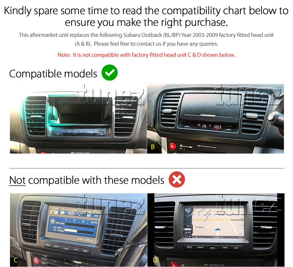 SBR18AND GPS Aftermarket Subaru Outback BL BP 2003 2004 2005 2006 2007 2008 2009 touchscreen capacitive 9 inches touchscreen Universal Double DIN Latest Australia UK European USA Original CarPlay Android Auto 10 Car USB player radio stereo 4GdLTE WiFi head unit details Aftermarket External and Internal Microphone Bluetooth Europe Sat Nav Navi Plug and Play ISO Plug Wiring Harness Matching Fascia Kit Facia Free Reversing Camera Album Art ID3 Tag RMVB MP3 MP4 AVI MKV Full High Definition FHD 1080p DAB+ Digital Radio DAB + Connects2 CTSIZ001.2