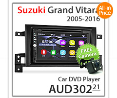 SGV01DVD 7-inch Aftermarket Suzuki Grand Vitara 3rd Third Generation Europe European Australia UK United Kingdom USA Year 2005 2006 2007 2008 2009 2010 2011 2012 2013 2014 2015 2016 JB Direct Loading design car DVD USB SD player MP3 Album Art ID3 Tag ID3tag RDS radio stereo head unit details Aftermarket External and Internal Microphone Bluetooth RMVB 720p Free Reversing Camera Fascia Kit ISO Plug Wiring Harness Steering Wheel Control buttons OEM Double 2 DIN Patch Lead Connects2 CTSSZ002.2