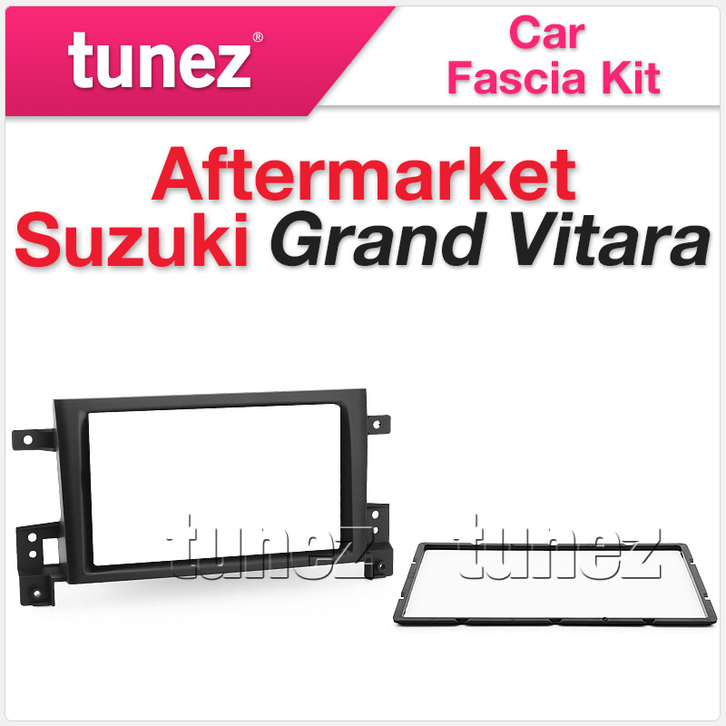 SGV06-AND-FAS Suzuki Grand Vitara 3rd Third Escudo Generation Europe European Australia UK United Kingdom USA Year 2005 2006 2007 2008 2009 2010 2011 2012 2013 2014 2015 2016 JB 7-inch Double 2 DIN car Android player Fascia Facia Trim Plate Kit ISO Plug Wiring Harness Plug and Play Connects2 CTSSZ002.2 tunez