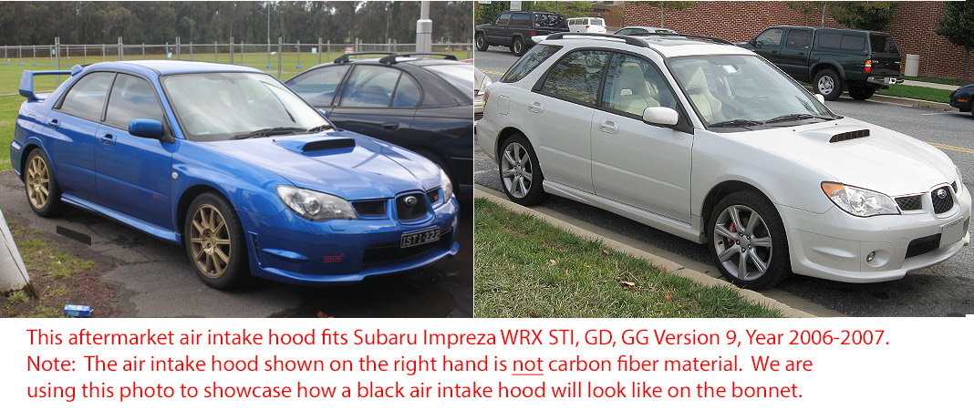 Subaru Impreza WRX STI Version 9 9th Generation GD GG Air Intake Scoop Hood Bonnet Aftermarket Real Original Carbon Fiber Black Sporty 2006 2007