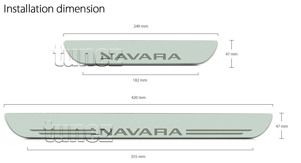 SPNV01 Nissan Navara D23 Series 2 NP300 Scuff Plate Side Step Door Sill Kick Step Protector Strobe Running White LED Light Trim Mirror-Like Finish Silver 2015 2016 2017 2018 2019 2020 2021 DX RX SL ST ST N-SPORT ST-X OEM Fitting Aftermarket Dual Cabin Cab