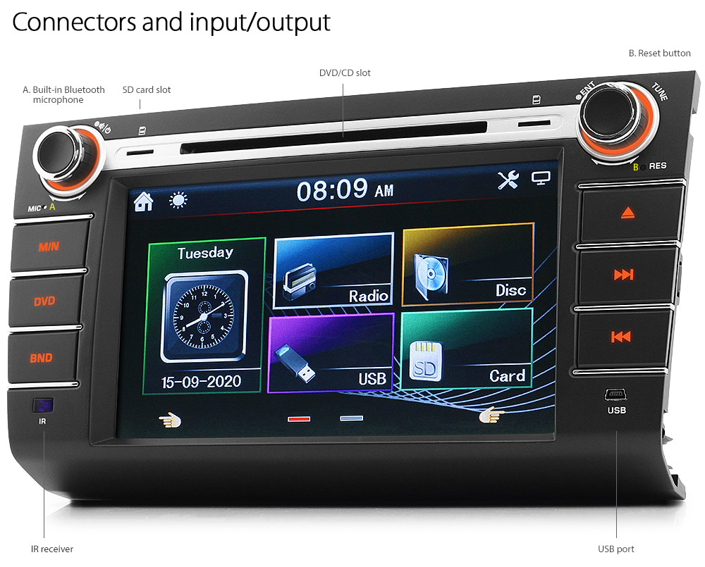 8" Car DVD USB MP3 Player For Suzuki Swift Head Unit Stereo Radio Audio