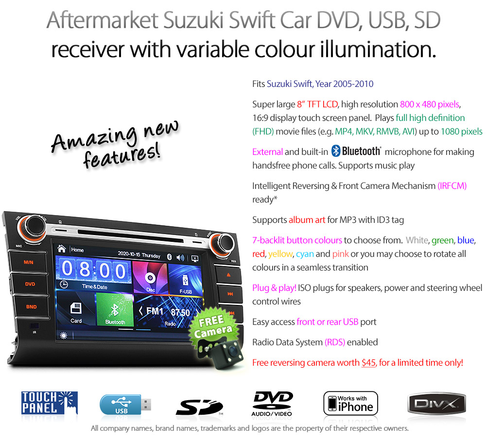 SS12DVD Super Large 8-inch Suzuki Swift 8