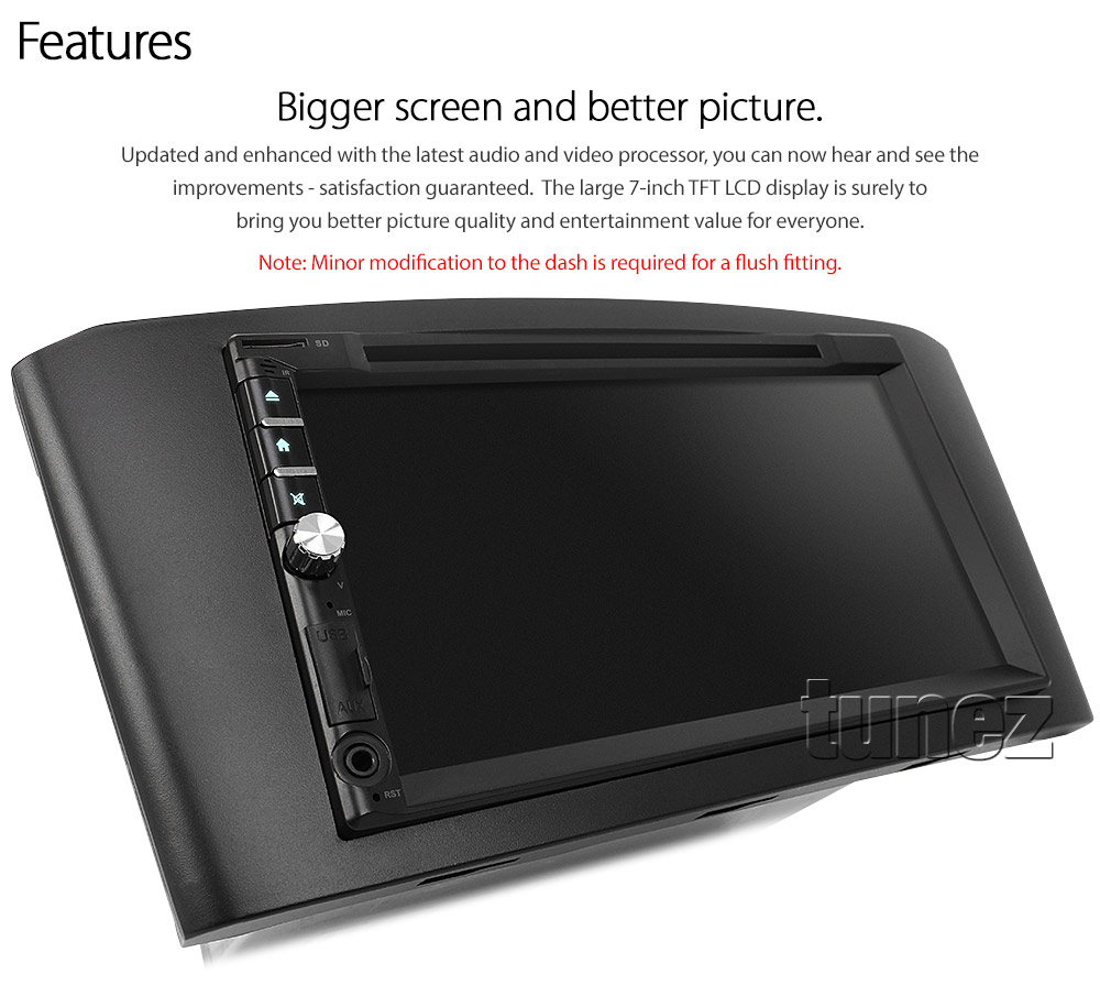 TA22DVD Toyota Avensis T250 2nd Second Generation 2003 2004 2005 2006 2007 2008 7-inch Double DIN Direct Loading Design Car DVD USB SD Player Radio Stereo Head Unit Details Aftermarket External And Internal Microphone Bluetooth MP3 MP4 AVI MKV RMVB Fascia Kit Panel Trim ISO Plug Wiring Harness Reversing Camera 1080p FHD HD Full High Definition 3.5mm AUX-in Plug and Play Installation Dimension tunez tunezmart Compatible 