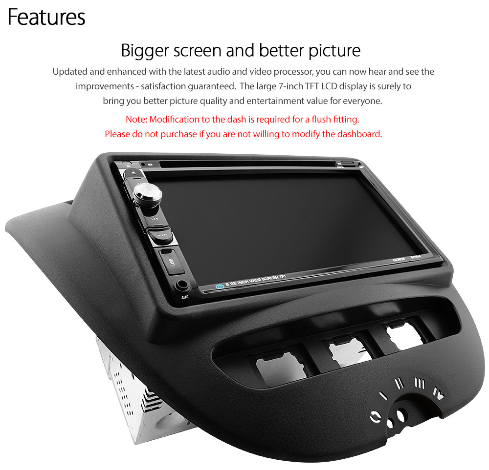 Toyota Aygo Citroen C1 Peugeot 107 Car DVD Player USB Radio Stereo