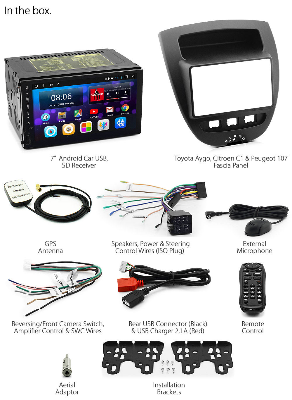 Android Car MP3 Player For Toyota Aygo Peugeot 107 Stereo Radio GPS