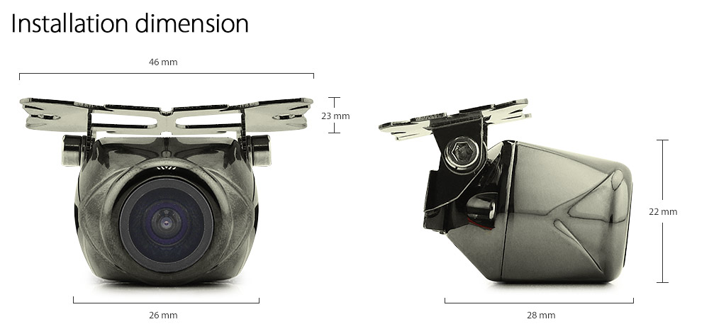 TCU10 Universal reversing parking reverse camera for car night and day view 120 degree wide angle CCD light sensor infra-red IR LED Drill Drilling