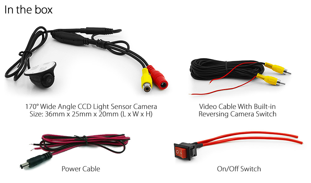 TCU16 Universal front forward parking reverse reversing camera for car night and day view 170 degree wide angle CCD light sensor rubber rounded UFO