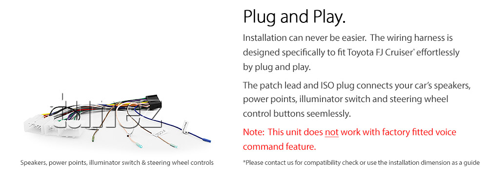 TFJC01AND GPS Aftermarket Toyota FJ Cruiser GSJ15 Year 2011 2012 2013 2014 2015 2016 9-inch touchscreen Universal Double DIN Latest Australia UK European USA Original CarPlay Android Auto 10 Car USB player radio stereo 4G LTE WiFi head unit details Aftermarket External and Internal Microphone Bluetooth Europe Sat Nav Navi Plug and Play ISO Plug Wiring Harness Matching Fascia Kit Facia Free Reversing Camera Album Art ID3 Tag RMVB MP3 MP4 AVI MKV Full High Definition FHD 1080p DAB+ Digital Radio DAB + Connects2 CTSIZ001.2