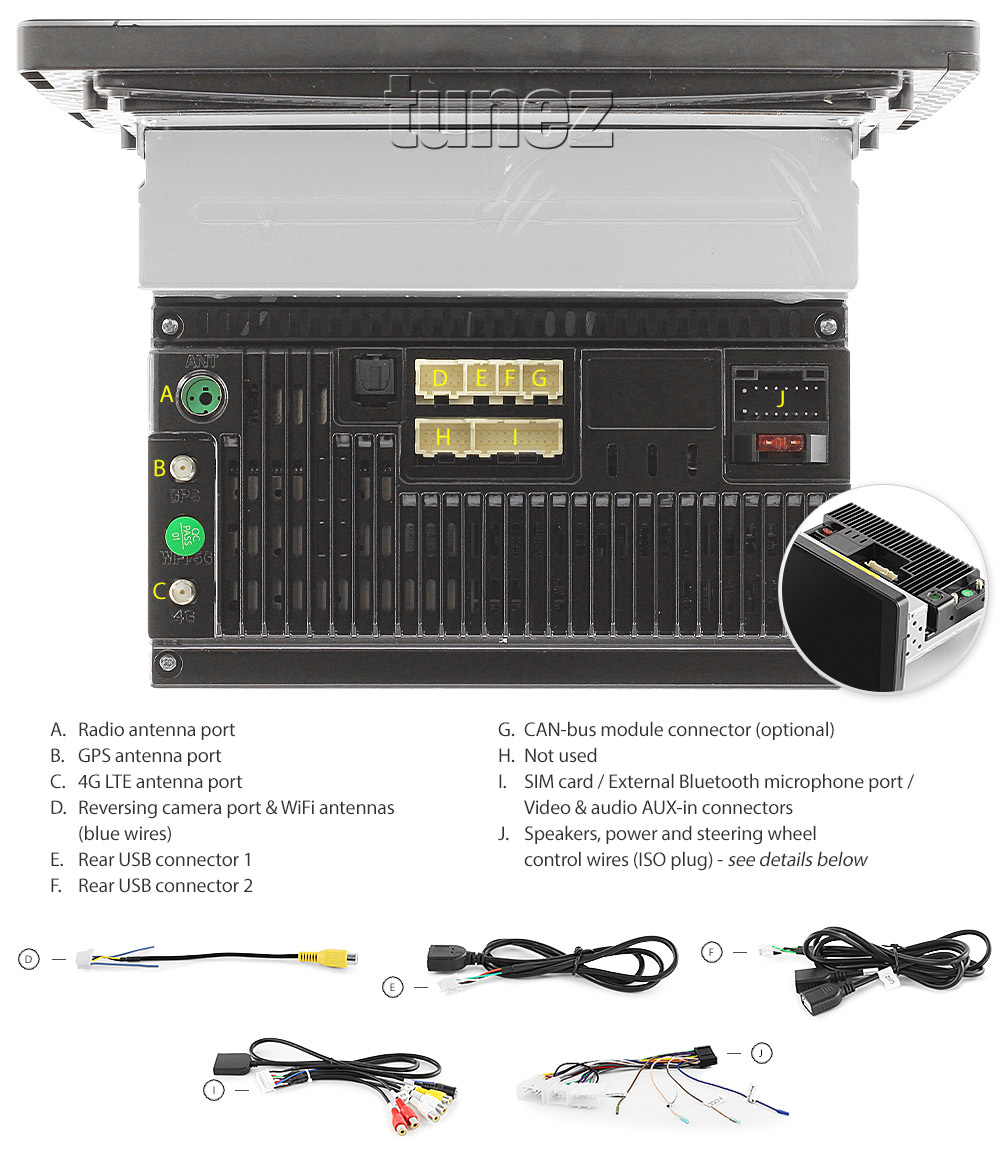 TFJC01AND GPS Aftermarket Toyota FJ Cruiser GSJ15 Year 2011 2012 2013 2014 2015 2016 9-inch touchscreen Universal Double DIN Latest Australia UK European USA Original CarPlay Android Auto 10 Car USB player radio stereo 4G LTE WiFi head unit details Aftermarket External and Internal Microphone Bluetooth Europe Sat Nav Navi Plug and Play ISO Plug Wiring Harness Matching Fascia Kit Facia Free Reversing Camera Album Art ID3 Tag RMVB MP3 MP4 AVI MKV Full High Definition FHD 1080p DAB+ Digital Radio DAB + Connects2 CTSIZ001.2