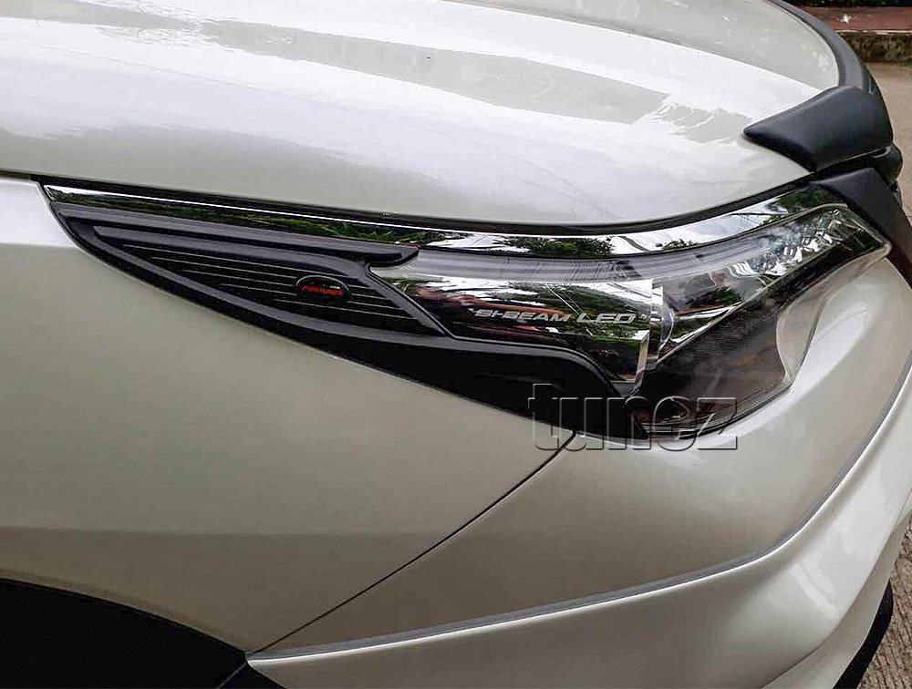 TFM01 Toyota Fortuner TRD 2nd Gen Generation AN150 AN160 2015 2016 2017 2018 2019 2020 Crusade GX GXL Diesel Series Badge Lamp Cover Eyelid ABS Plastic Matte Matt Black Front Back Rear Tail Light Tail Lamp Head Light Headlight UK United Kingdom USA Australia Europe Set Kit For Car Aftermarket Pair OEM