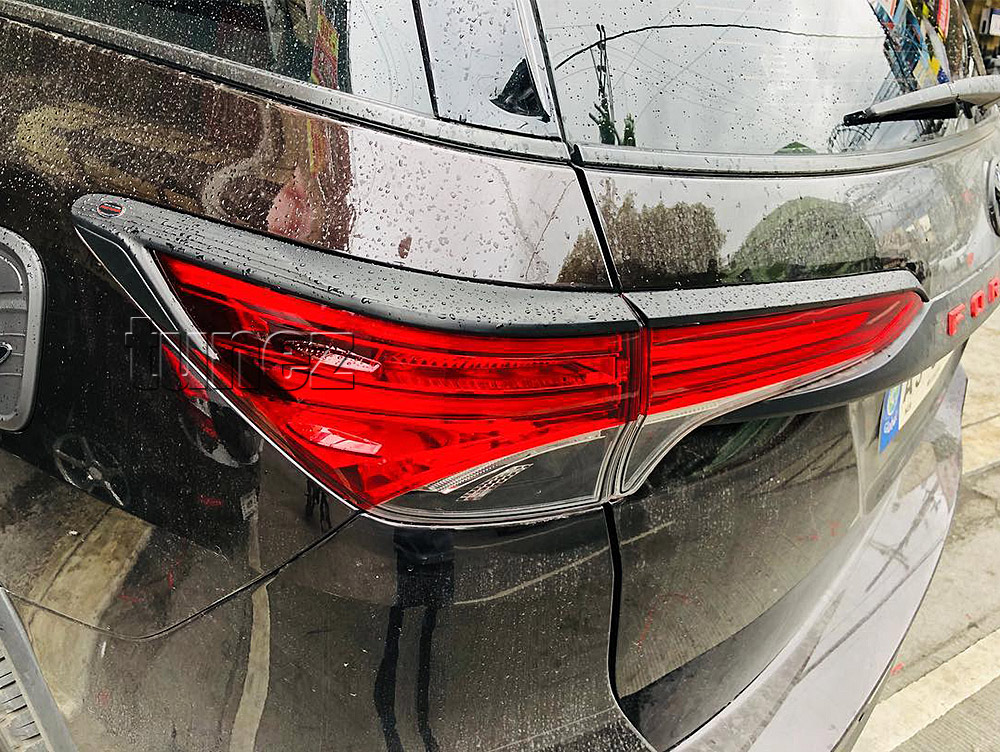 TFM01 Toyota Fortuner TRD 2nd Gen Generation AN150 AN160 2015 2016 2017 2018 2019 2020 Crusade GX GXL Diesel Series Badge Lamp Cover Eyelid ABS Plastic Matte Matt Black Front Back Rear Tail Light Tail Lamp Head Light Headlight UK United Kingdom USA Australia Europe Set Kit For Car Aftermarket Pair OEM