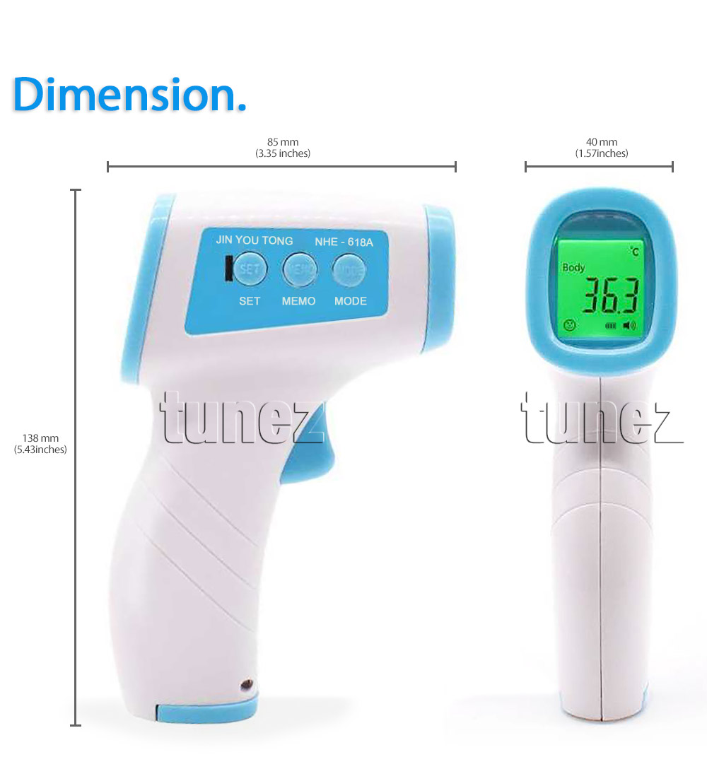 TG01 Digital Thermometer Contactless Non-Contact Gun Temperature Medical Safety Protection Infrared Protective LED Backlight Colour Warning Indicator Normal Mild Low High Fever Auto Shutdown Auto Off Weight Silent Mode Beep Office School Supermarket University College Adult Home Baby Children Social Distancing White AAA Battery Celsius Fahrenheit Fast 1 Second Reading