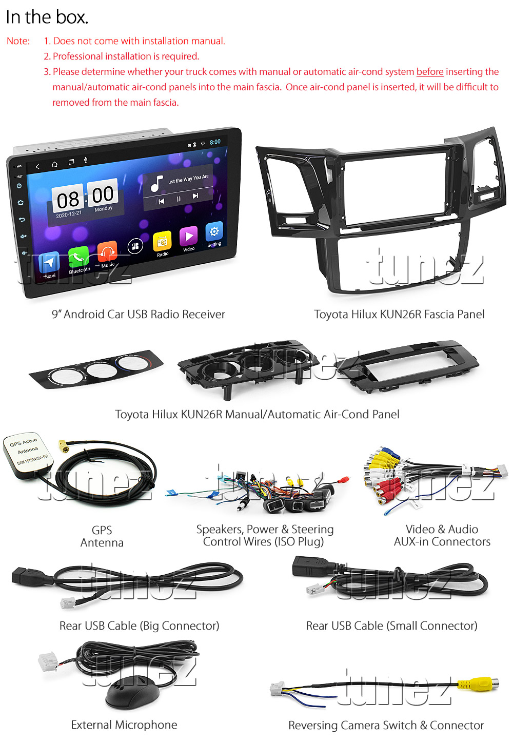 9" Android Car Player MP3 For Toyota Hilux 2005-2014 Stereo Radio GPS