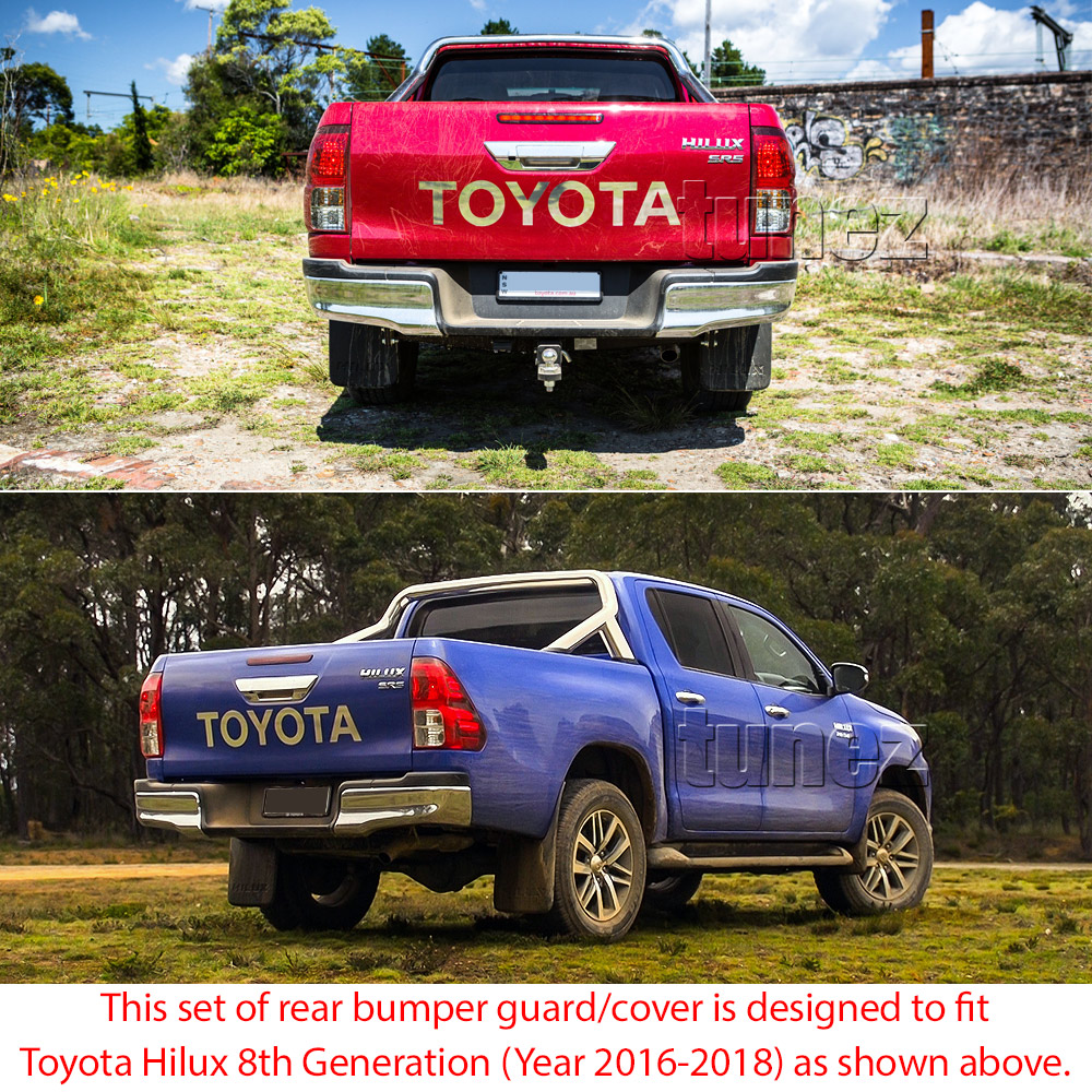 Rear Bumper Guard Cover Cladding For 2016 2017 2018 2019 Toyota Hilux