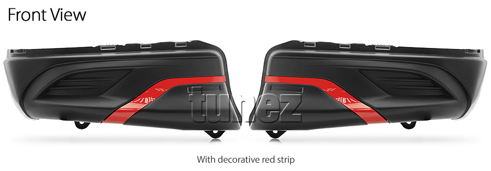 THB01 Toyota Hilux 8th Generation AN120 AN130 GUN1 GUN 1 Revo Red Strip Gen Matte Matt Black Cover Guard Rear Bumper Mask 3M ABS Plastic For Car Truk Rear Aftermarket Pair 2016 2017 2018 SR SR5 Workmate Active Icon Invincible X TRD