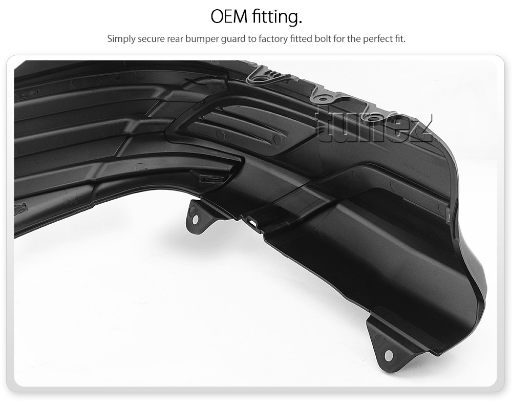 THB01 Toyota Hilux 8th Generation AN120 AN130 GUN1 GUN 1 Revo Red Strip Gen Matte Matt Black Cover Guard Rear Bumper Mask 3M ABS Plastic For Car Truk Rear Aftermarket Pair 2016 2017 2018 SR SR5 Workmate Active Icon Invincible X TRD