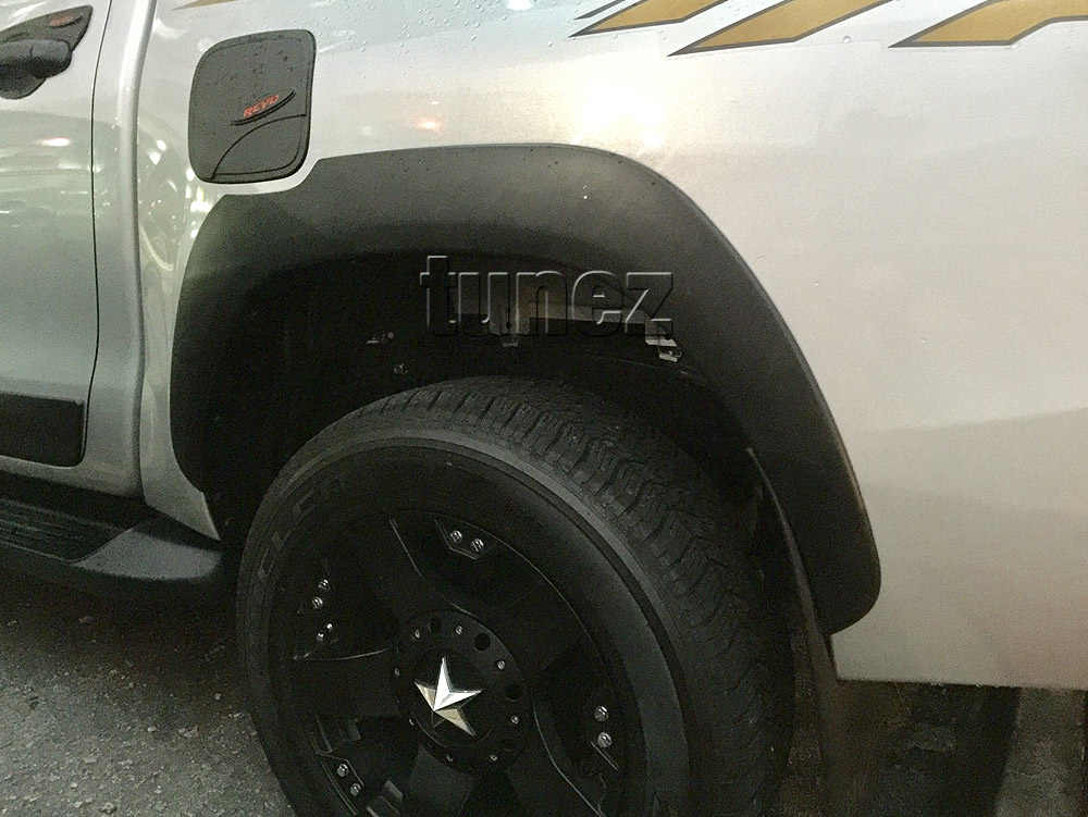 THF01 Toyota Hilux 8th Generation Gen GUN GUN1 AN120 AN130 2015 2016 2017 SR5 SR Hi-Rider Active Icon Invincible Workmate ABS Material OEM Fitting Aftermarket TRD OEM Toyota Racing Development Matt Matte Black 6 pieces piece pcs Set Kit Fender Fenders Flares Flare Strong ABS Plastic Rugged Menacing 3M Wheel Arch Complete Heavy Duty Aftermarket Pair Australia AU UK United Kingdom European Europe