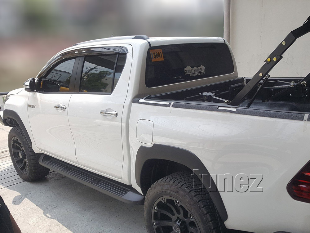 THF01 Toyota Hilux 8th Generation Gen GUN GUN1 AN120 AN130 2015 2016 2017 SR5 SR Hi-Rider Active Icon Invincible Workmate ABS Material OEM Fitting Aftermarket TRD OEM Toyota Racing Development Matt Matte Black 6 pieces piece pcs Set Kit Fender Fenders Flares Flare Strong ABS Plastic Rugged Menacing 3M Wheel Arch Complete Heavy Duty Aftermarket Pair Australia AU UK United Kingdom European Europe