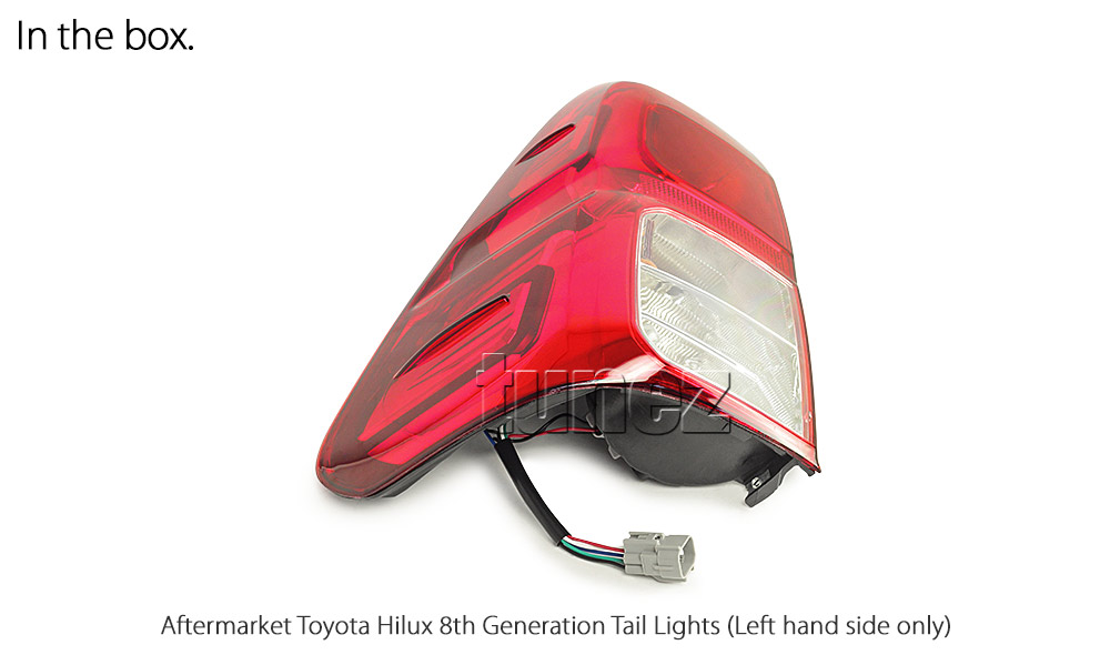 THL03 Toyota Hilux AN120 AN130 GUN1 8th Generation Gen 2015 2016 2017 2018 2019 2020 2021 Rouge Rugged X SR SR5 Workmate Replacement OEM Standard Original Replace A Pair Set Left Right Side LH RH ABS Back Rear Tail Light Tail Lamp Head Taillights LED Bulb Type Aftermarket