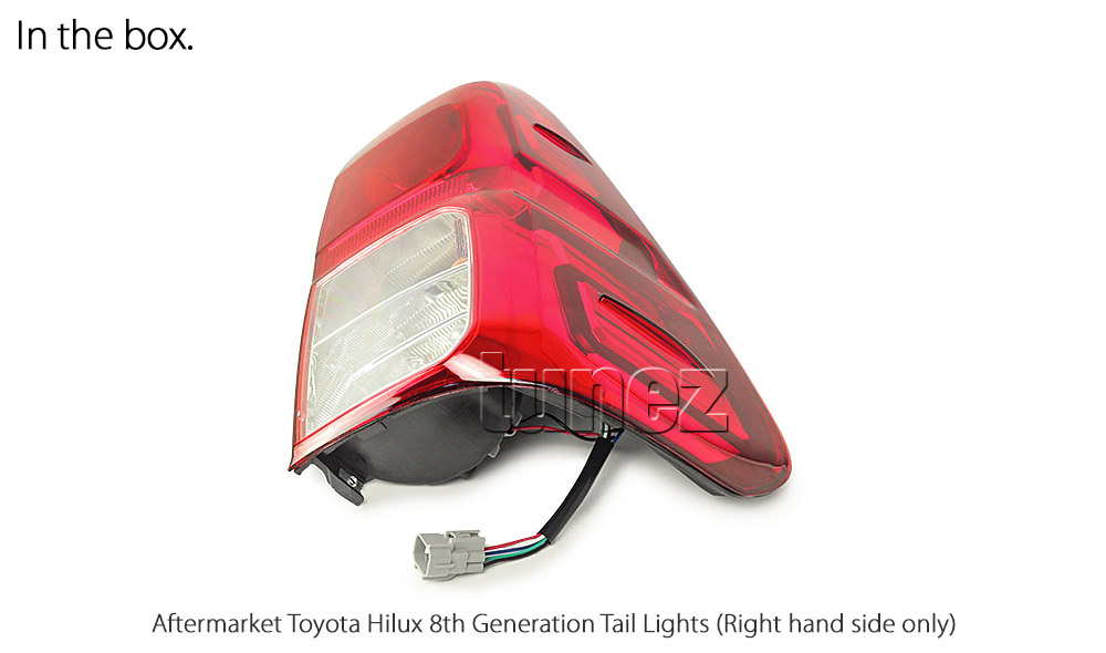 THL03 Toyota Hilux AN120 AN130 GUN1 8th Generation Gen 2015 2016 2017 2018 2019 2020 2021 Rouge Rugged X SR SR5 Workmate Replacement OEM Standard Original Replace A Pair Set Left Right Side LH RH ABS Back Rear Tail Light Tail Lamp Head Taillights LED Bulb Type Aftermarket