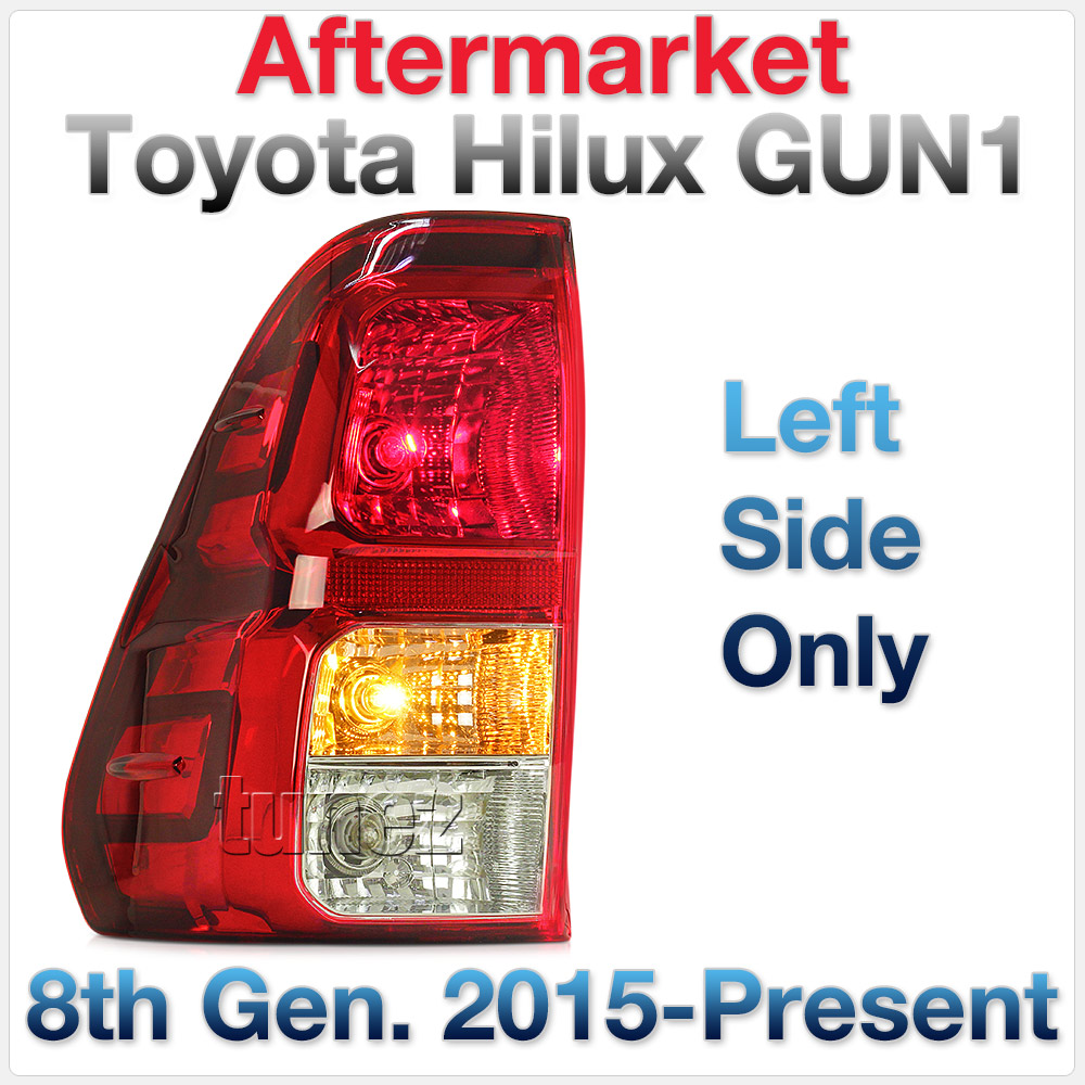 THL03 Toyota Hilux AN120 AN130 GUN1 8th Generation Gen 2015 2016 2017 2018 2019 2020 2021 Rouge Rugged X SR SR5 Workmate Replacement OEM Standard Original Replace A Pair Set Left Right Side LH RH ABS Back Rear Tail Light Tail Lamp Head Taillights LED Bulb Type Aftermarket