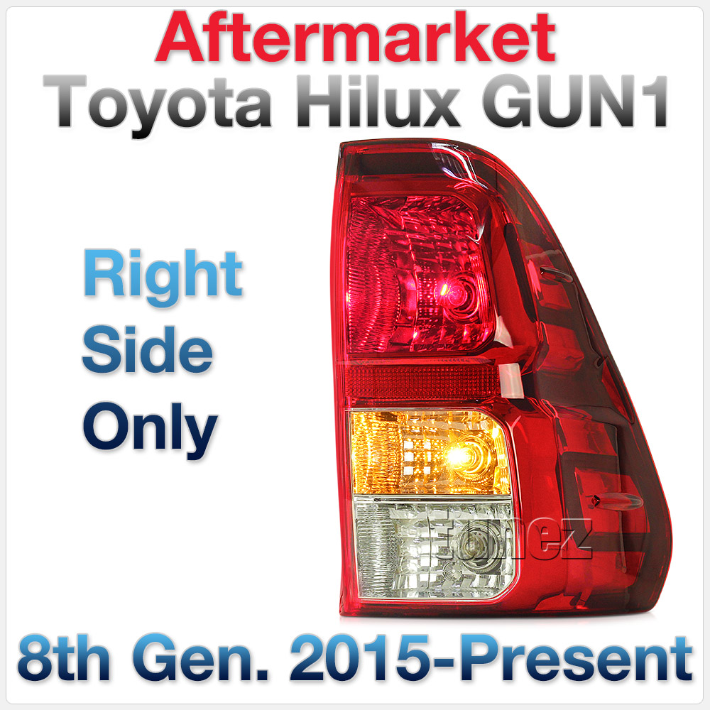 THL03 Toyota Hilux AN120 AN130 GUN1 8th Generation Gen 2015 2016 2017 2018 2019 2020 2021 Rouge Rugged X SR SR5 Workmate Replacement OEM Standard Original Replace A Pair Set Left Right Side LH RH ABS Back Rear Tail Light Tail Lamp Head Taillights LED Bulb Type Aftermarket