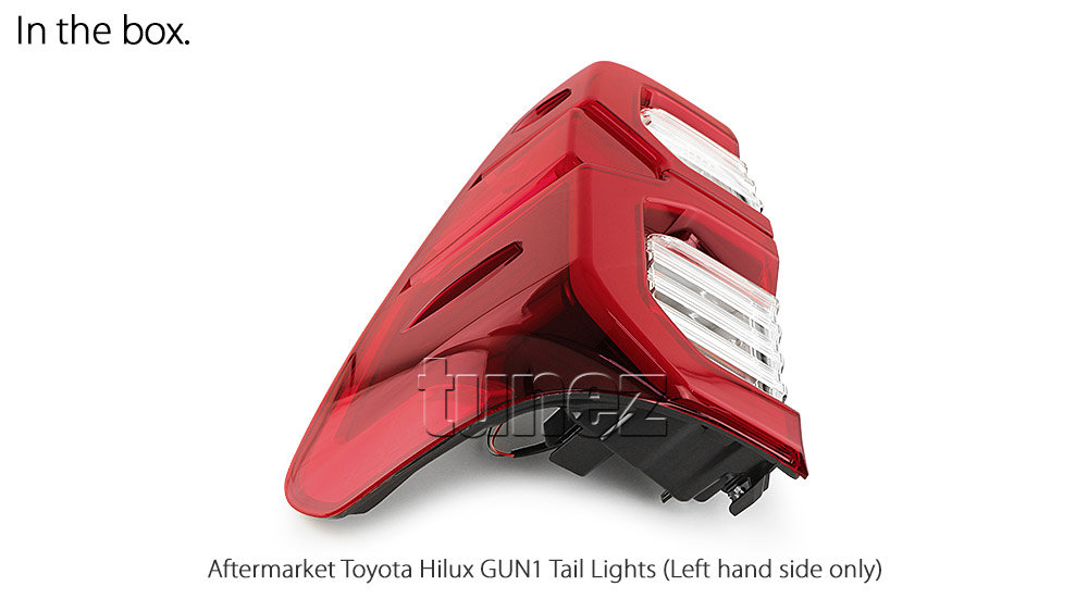 THL07 Toyota Hilux 8th Generation Gen AN120 AN130 GUN1 GUN Mk1 Mk2 2015 2016 2017 2018 2019 2020 2021 2022 2023 2024 SR SR5 Workmate Rugged X Rouge Replacement OEM E-Mark Standard Emark Original Replace A Pair Set Left Right Side LH RH ABS Back Rear Tail Light Tail Lamp Head Taillights LED Bulb Type Aftermarket