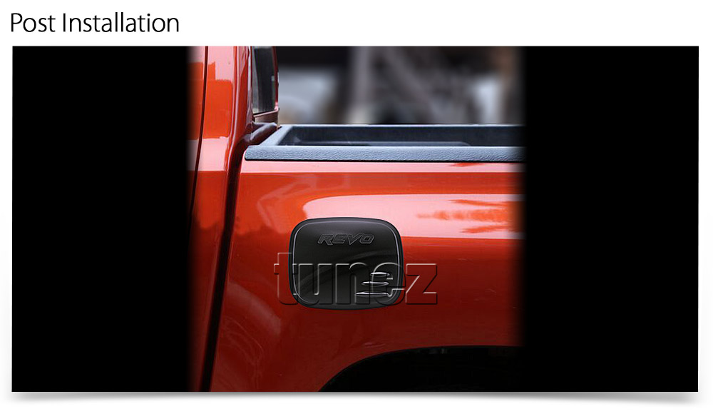 THM03 Toyota Hilux 8th Generation AN120 AN130 GUN GUN1 Gen Matte Matt Black Petrol Oil Gas Petrol Fuel Tank Door Cover TRD ABS Plastic Frame Mask 3M For Car Truck Aftermarket Year 2011 2012 2013 2014 2015 SR SR5 Workmate Active Icon Invincible X Embossing revo