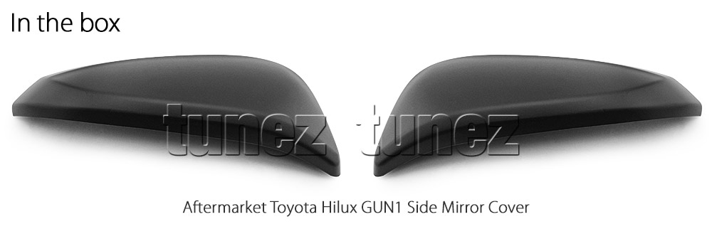 THM08 Toyota Hilux TRD Side Mirror Cover Guard Protector ABS Trim 2nd Fortuner 8th Generation Gen AN120 AN130 2015 2016 2017 2018 2019 2020 GUN GUN1 SR5 SR Hi-Rider Workmate Invincible Icon Active AN150 AN160 Crusade GX GXL Matt Matte Material Black OEM Fitting Aftermarket