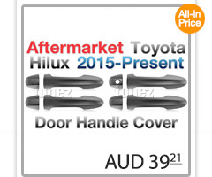 THM13 Toyota Hilux Series AN120 AN130 GUN1 Workmate SR SR5 Rouge Rugged X Active Icon D-4D Invincible AT35 Rugged UK United Kingdom USA Australia Europe Matte Matt Black Night Dark Sky Series Edition Remote Manual Key Door Handle Passenger Front Rear Side Cover Guard Protector For Car Aftermarket Set Pair 2015 2016 2017 2018 2019 2020
