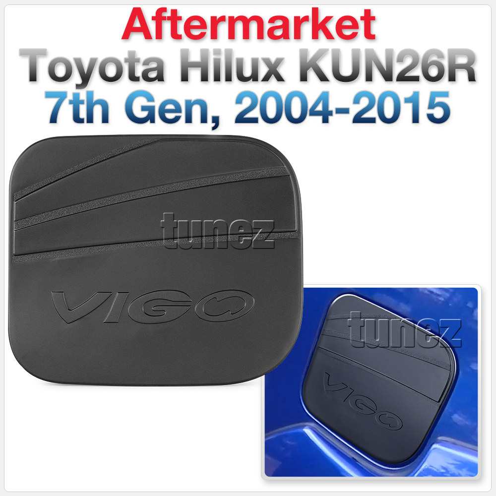 THM15 Toyota Hilux 7th Generation Gen 2004 2005 2006 2007 2008 2009 2010 2011 2012 2013 2014 2015 SR SR5 Workmate Invincible Icon Active SR SR5 Workmate Matte Matt Black Petrol Oil Gas Petrol Fuel Tank Door Cover TRD ABS Plastic Frame Mask 3M For Car Truck Aftermarket Embossing Vigo