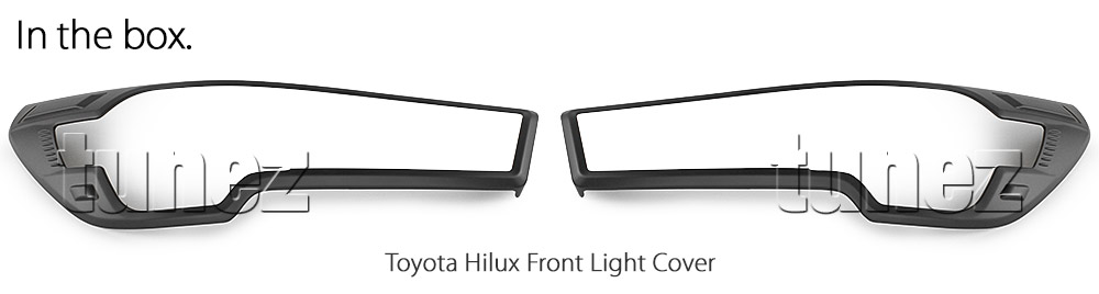 THM19 Toyota Hilux Series AN120 AN130 GUN1 GUN 8th Generation Gen Mk3 Workmakte SR SR5 Rogue Rugged X Active Icon Invincible Tonka UK United Kingdom USA Australia Europe Matte Matt Black Night Dark Sky Series Edition Front Rear Head Tail Light Lamp Headlight Headlamp Taillight Guard Protector Cover For Car Aftermarket Set Pair 2020 2021 2022