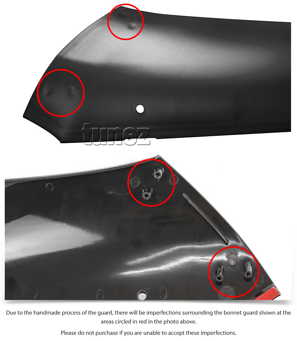 FRM22 Ford Ranger PX T6 Raptor Generation Gen Bonnet Visor Guard Protector Shield Black Matte Matt Solid Front For XL XLT XLS Hi Rider Wildtrak FX4 UK United Kingdom USA Australia Europe Night Dark Sky Series Edition For Car Aftermarket Set 3-Piece 2015 2016 2017 2018 2019 2020 2021 2022