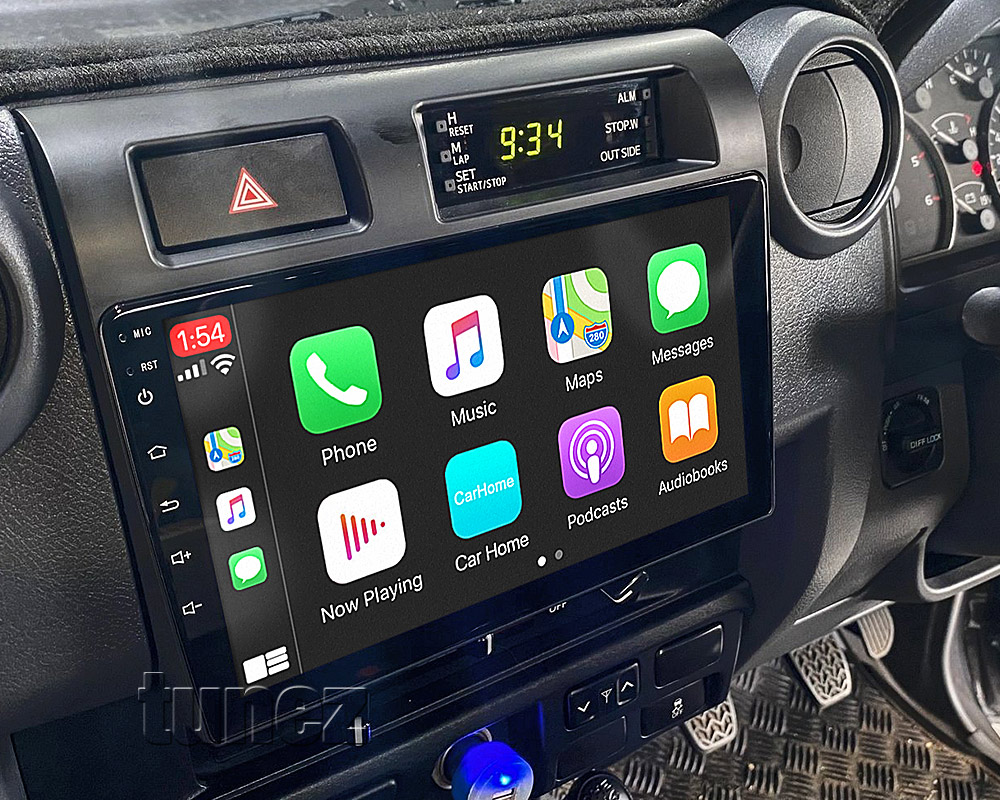 TLC12CP TLC12 Licensed Apple CarPlay Android Auto GPS GPS Super Large 9-inch Toyota Land Cruiser LandCruiser 70 Series VDJ Year 2009 2010 2011 2012 2013 2014 2015 2016 2017 2018 2019 2020 2021 2022 VDJ76R VDJ78R VDJ79R J70 J76 J78 J79 GX GXL Workmate Troopcarrier Super Large 9-inch Touch Screen IPS Capacitive Universal Double DIN Latest Australia UK European USA Original Car USB 2.0A Charge player radio stereo head unit Aftermarket External and Internal Microphone Bluetooth Europe Sat Nav Navi Plug and Play ISO Plug Wiring Harness Matching Fascia Kit Facia Free Reversing Camera Album Art ID3 Tag RMVB MP3 MP4 AVI MKV Full High Definition FHD AirPlay Air Play MirrorLink Mirror Link Connects2 CTSTY008.2 CTSTY00C CTSTY00CAMP CTSTY013.2