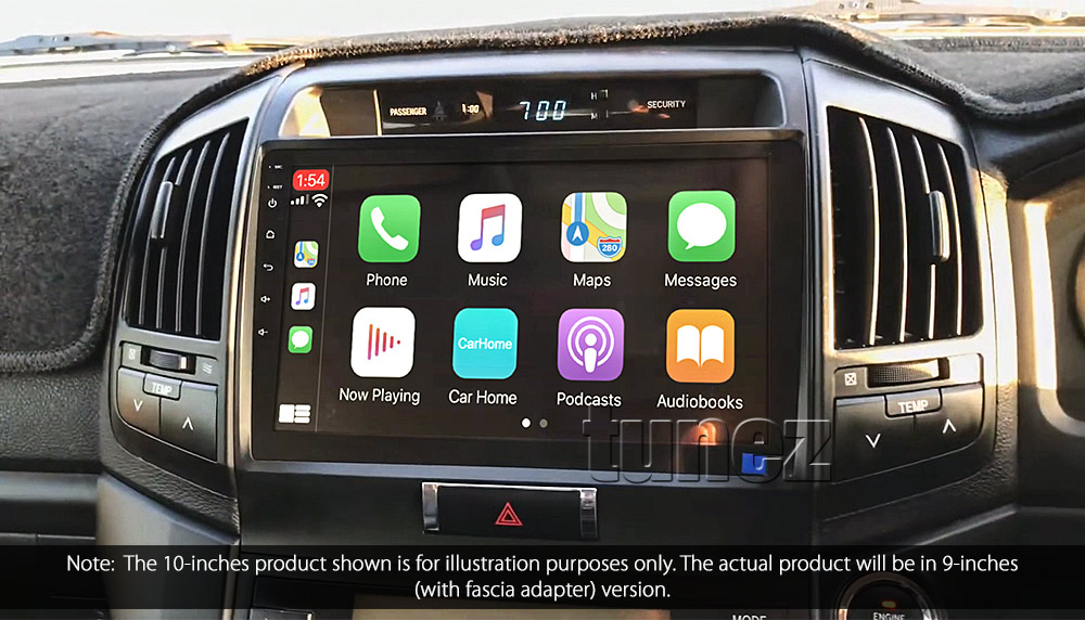 TLC15CP Licensed Apple CarPlay Android Auto GPS GPS Super Large 9-inch Toyota Land Cruiser 200 Series Year 2008 2009 2010 2011 2012 2013 2014 2015 9-inch Touch Screen IPS Capacitive Universal Double DIN Latest Australia UK European USA Original Car USB 2.0A Charge player radio stereo head unit Aftermarket External and Internal Microphone Bluetooth Europe Sat Nav Navi Plug and Play ISO Plug Wiring Harness Matching Fascia Kit Facia Free Reversing Camera Album Art ID3 Tag RMVB MP3 MP4 AVI MKV Full High Definition FHD AirPlay Air Play MirrorLink Mirror Link Connects2 CTSTY008.2 CTSTY00C CTSTY00CAMP CTSTY013.2