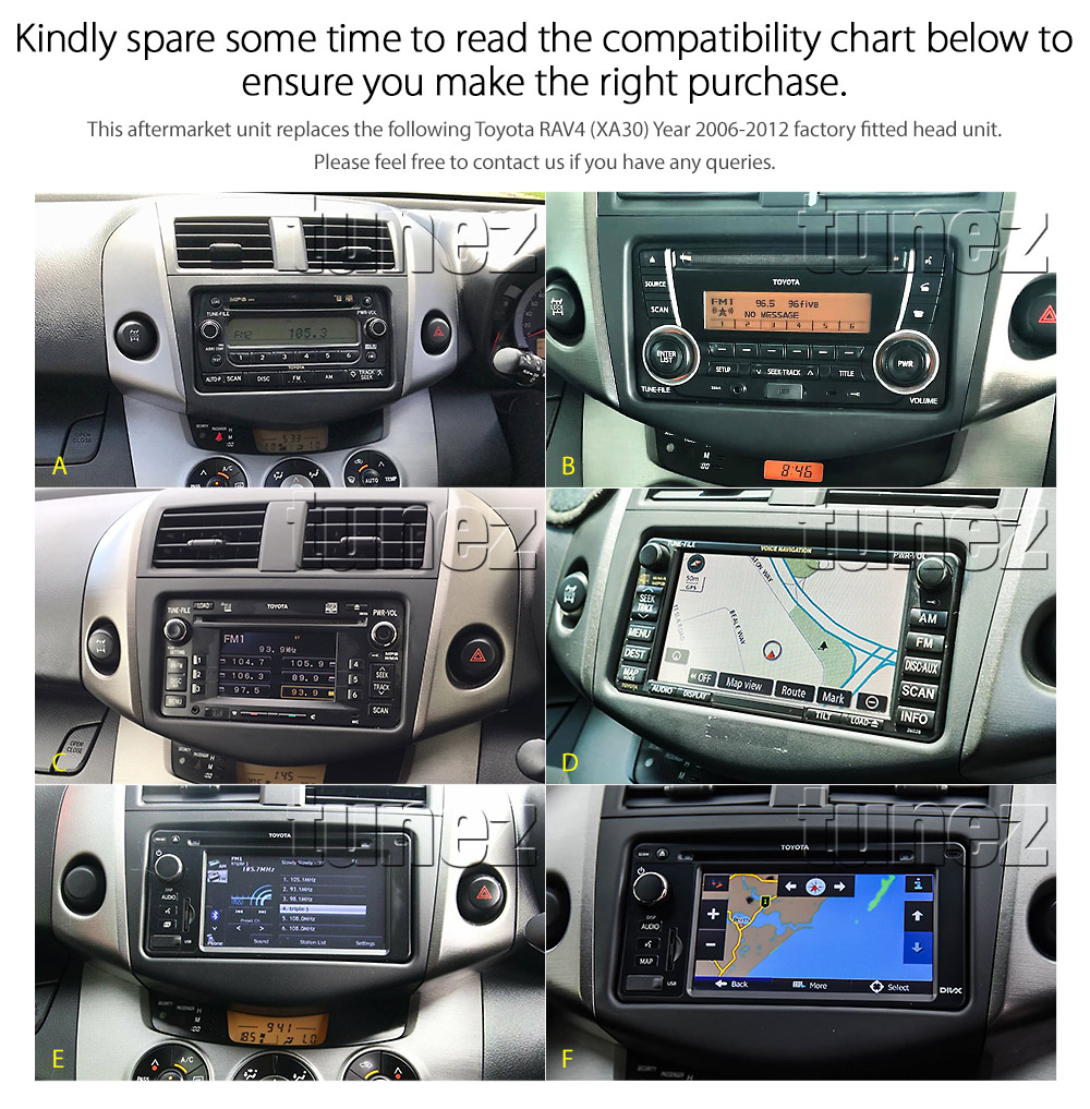 TRV09AND GPS Aftermarket Toyota RAV4 RAV 4 XA30 Chassis Year 2006 2007 2008 2009 2010 2011 2012 touchscreen capacitive 10 inches touchscreen Universal Double DIN Latest Australia UK European USA Original CarPlay Android Auto 10 Car USB player radio stereo 4GdLTE WiFi head unit details Aftermarket External and Internal Microphone Bluetooth Europe Sat Nav Navi Plug and Play ISO Plug Wiring Harness Matching Fascia Kit Facia Free Reversing Camera Album Art ID3 Tag RMVB MP3 MP4 AVI MKV Full High Definition FHD 1080p DAB+ Digital Radio DAB + Connects2 CTSIZ001.2