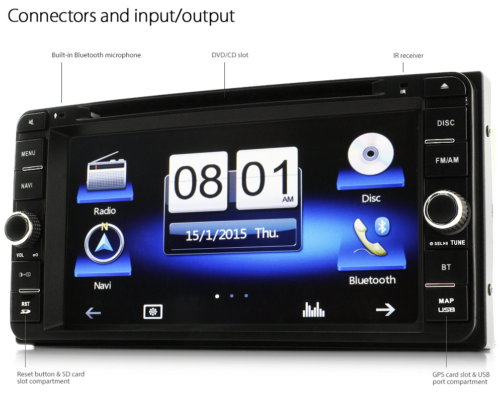 TU09GPS Aftermarket 6.95-inch Toyota Car DVD GPS Stereo Player Sat Nav Radio Head Unit Navi detailed