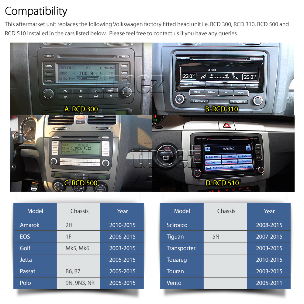 VW10AND GPS Volkswagen Amarok 2H Caddy Caravelle EOS 1F Golf Mk5 Mk6 Jetta Multivan Passat CC B6 B7 Polo 9N 9N3 6R Scirocco Tiguan 5N Touareg Touran Transporter Vento 2003 2004 2005 2006 2007 2008 2009 2010 2011 2012 2013 2014 2015 7-inch Universal Double DIN Latest Australia UK European USA Original Android 7.1 Nougat car USB Charger 2.1A SD player radio stereo head unit details Aftermarket External and Internal Microphone Bluetooth Europe Sat Nav Navi Plug and Play Fascia Kit Left Right Hand Drive ISO Plug Wiring Harness Steering Wheel Control Double DIN MID Multi-Information Display Patch Lead CTSVW002.2 Connects2 Quadlock FakraFree Reversing Camera Album Art ID3 Tag RMVB MP3 MP4 AVI MKV Full High Definition FHD Apple AirPlay Air Play MirrorLink Mirror Link 1080p DAB+ Digital Radio DAB + OEM