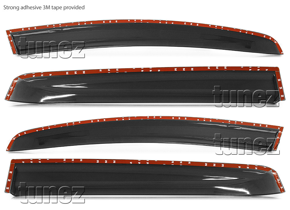 WVHJ01 Honda Jazz Fit 3rd Gen Generation GK5 2014 2015 2016 2017 2018 2019 Smoked Smoke Black Weathershield Weather Shield Window Door Visor Cover Frame 3M Tape For Car Aftermarket Set 4 piece pieces Locking Pins