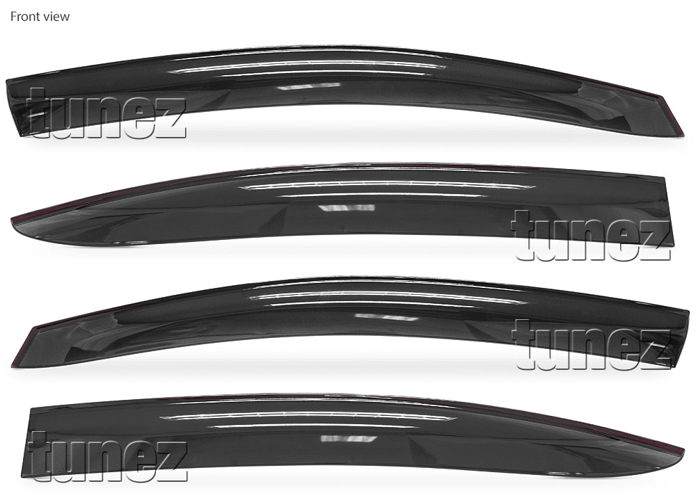 WVSWRX01 Subaru Impreza WRX STI GJ 4th Generation Gen 2012 2013 2014 2015 2016 Smoked Smoke Black Weathershield Weather Shield Rain Window Door Visor Cover Frame 3M Double Sided Tape For Car Aftermarket Set 4 piece pieces Injection Moulding For Durability