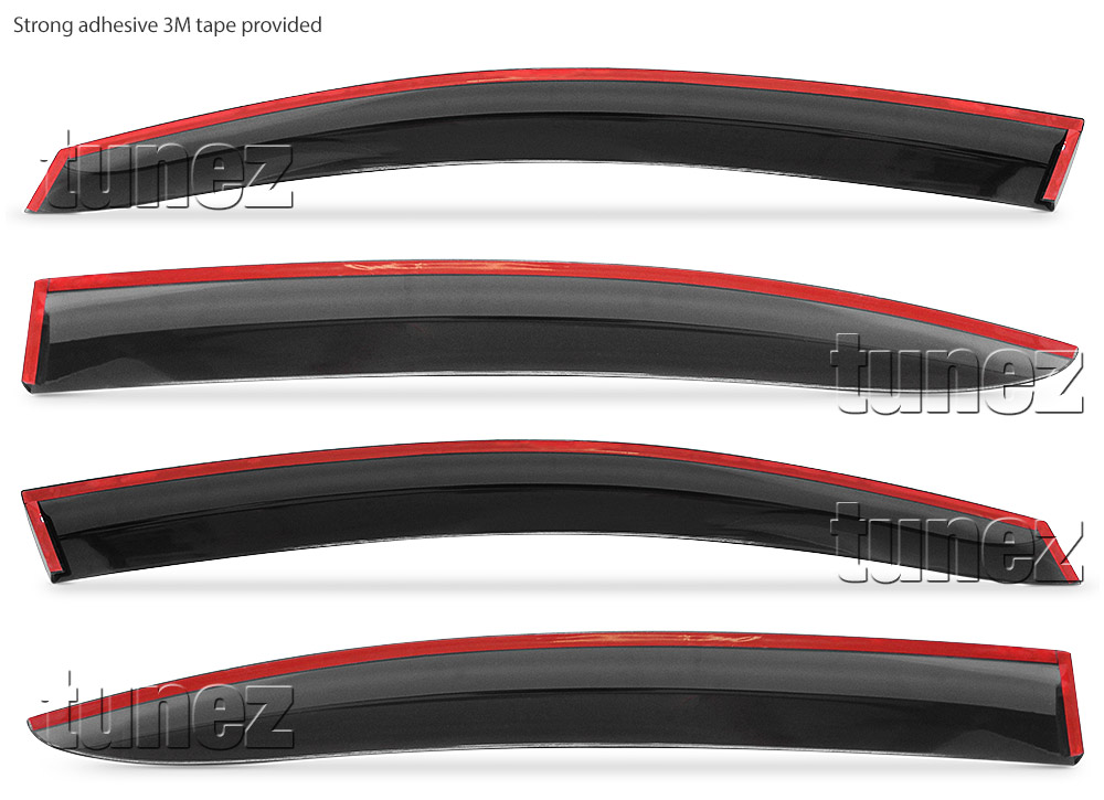 WVSWRX01 Subaru Impreza WRX STI GJ 4th Generation Gen 2012 2013 2014 2015 2016 Smoked Smoke Black Weathershield Weather Shield Rain Window Door Visor Cover Frame 3M Double Sided Tape For Car Aftermarket Set 4 piece pieces Injection Moulding For Durability