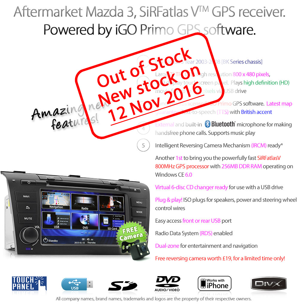 7" Mazda 3 BK Car DVD GPS Player Stereo Radio Head Unit Sat Nav Navi